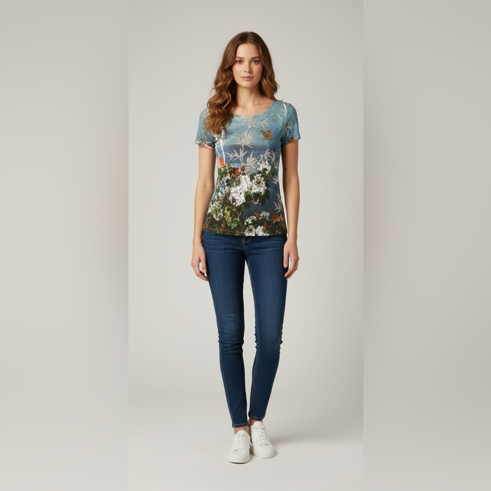 🌟3 for $30🌟 | Romeo & Juliet Couture | Floral Butterfly | Blue Multi | S